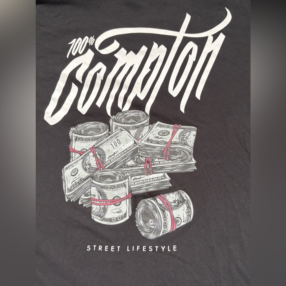 100% Compton Street Lifestyle Terranova Black Graphic Tee XL